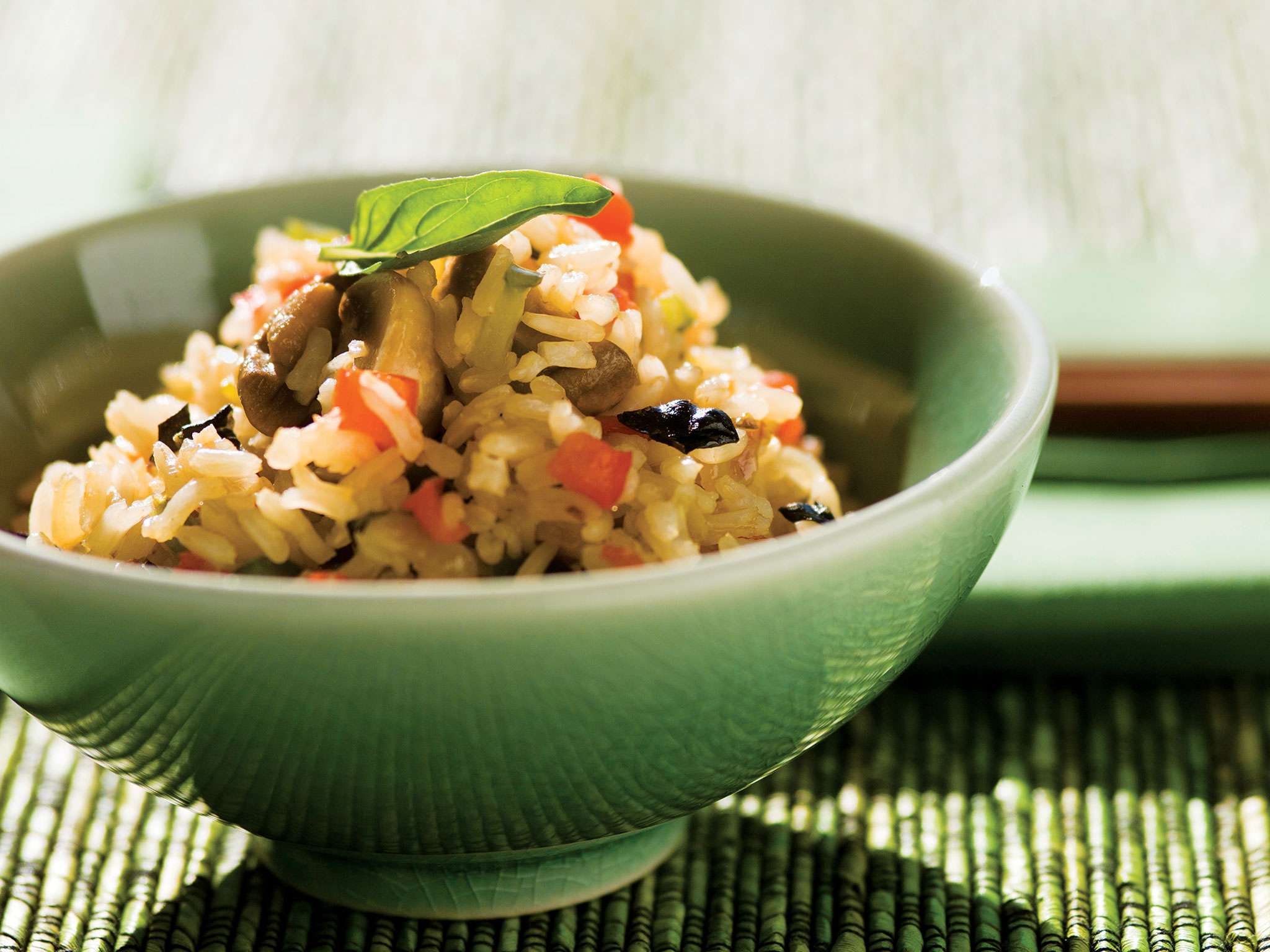 Arroz con albahaca