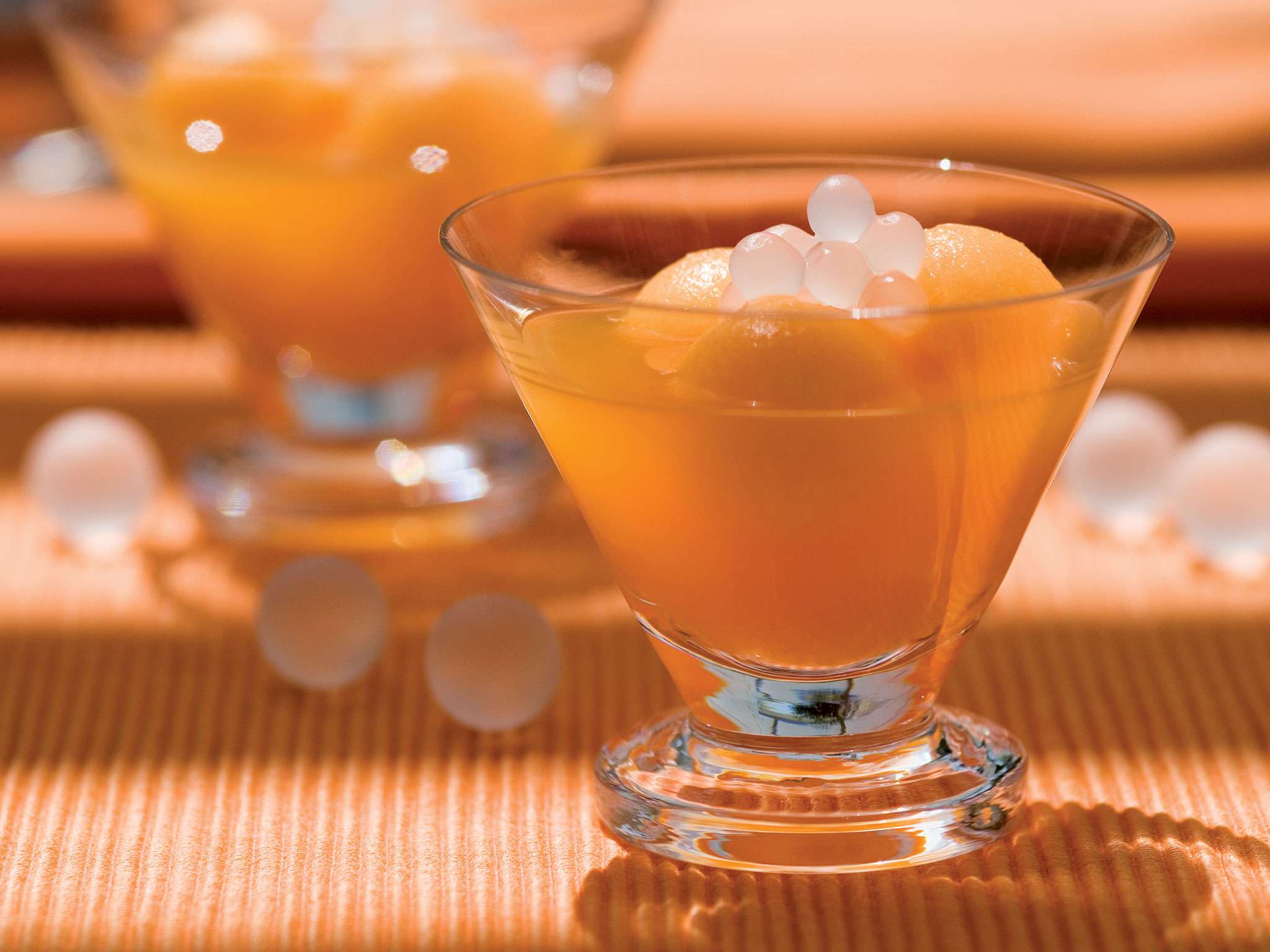 Melón con perlas de tapioca